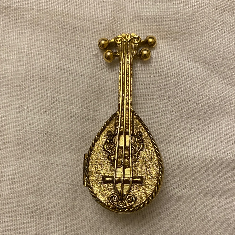 Gold Vintage Avon Solid Perfume Holder